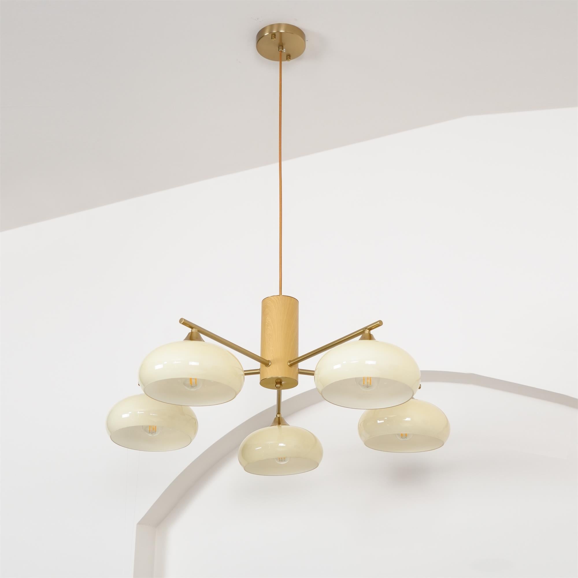 Nova Natural Persimmon Glass Chandelier