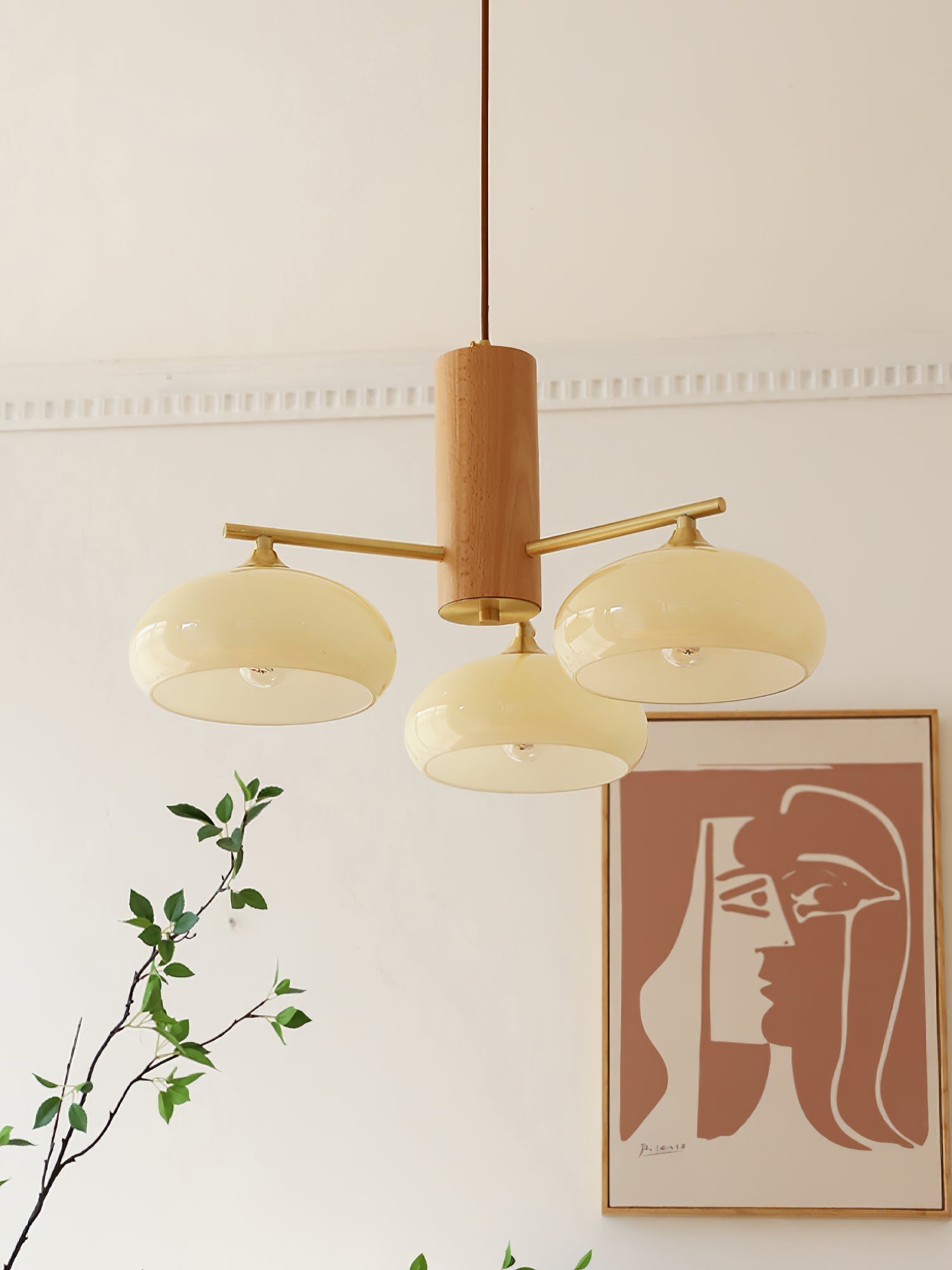 Nova Natural Persimmon Glass Chandelier