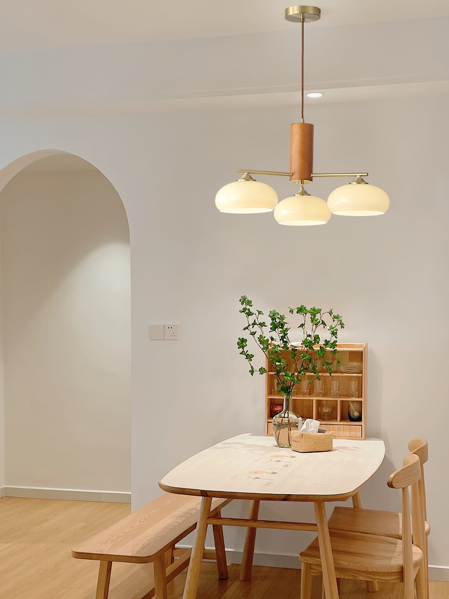 Nova Natural Persimmon Glass Chandelier