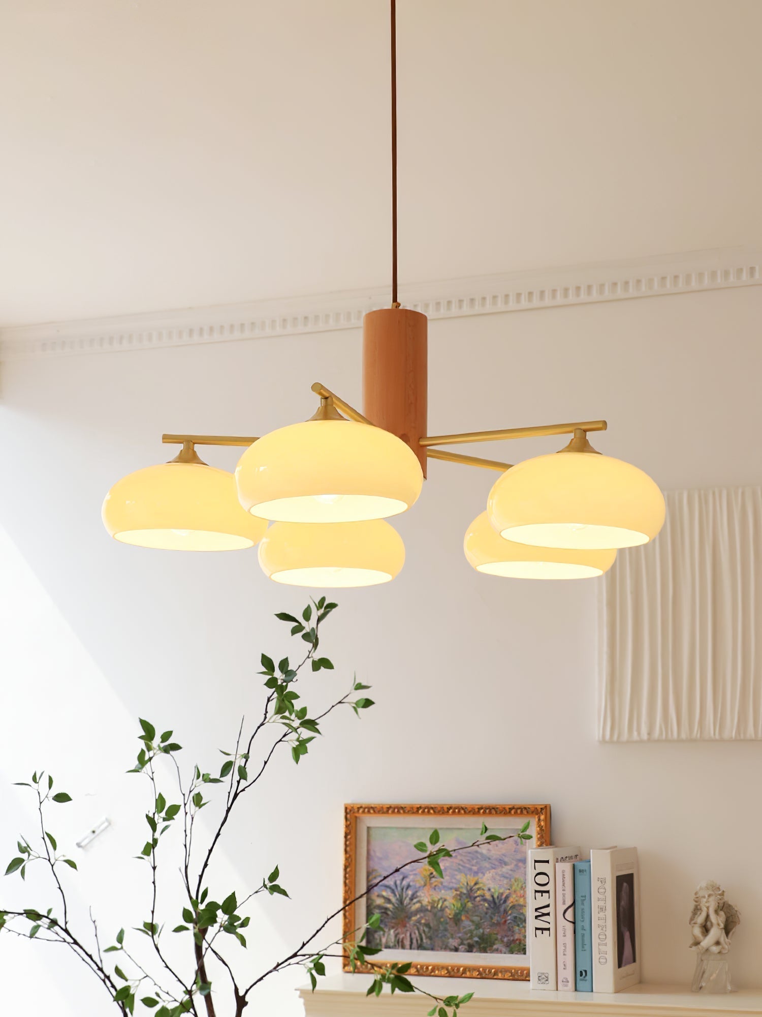 Nova Natural Persimmon Glass Chandelier