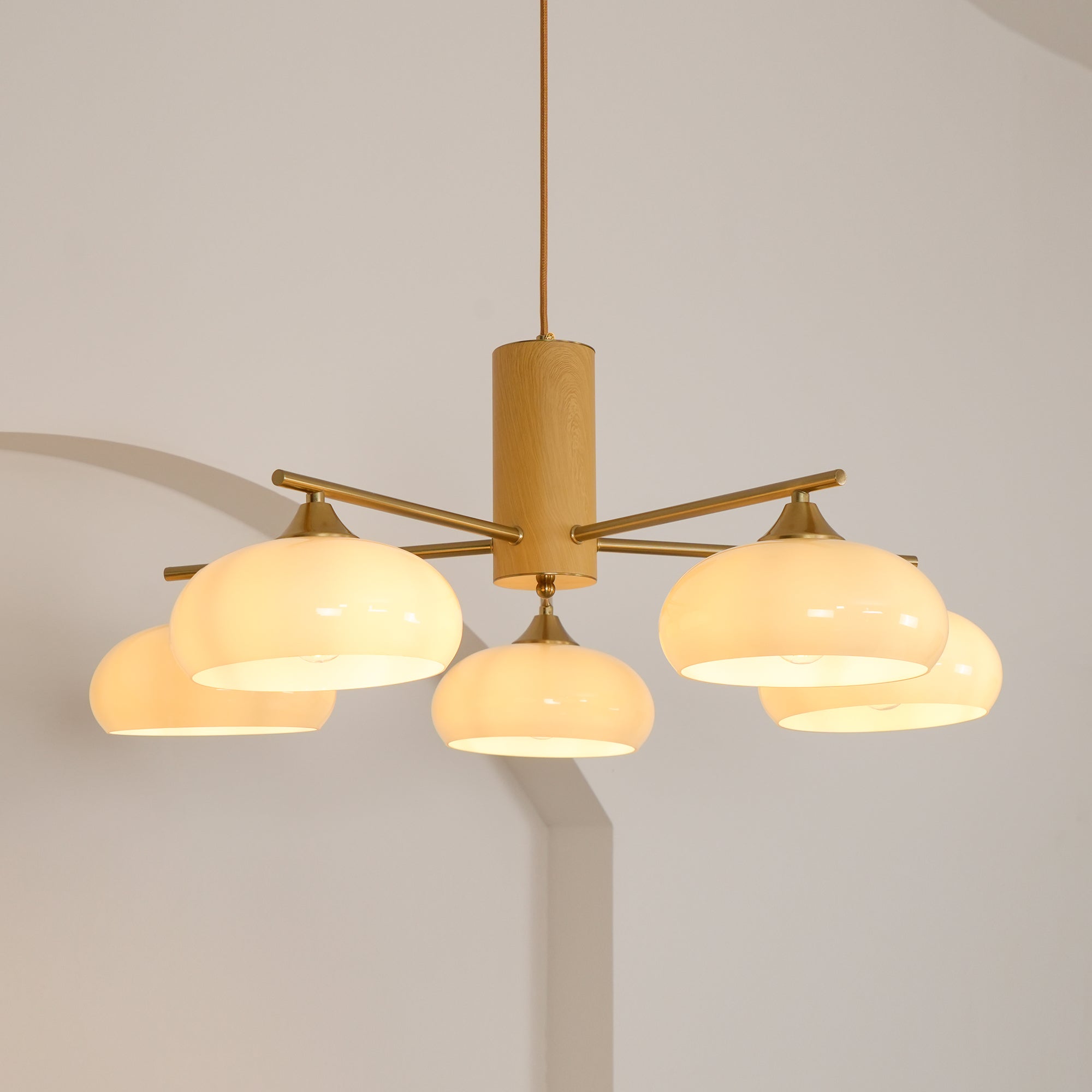 Nova Natural Persimmon Glass Chandelier