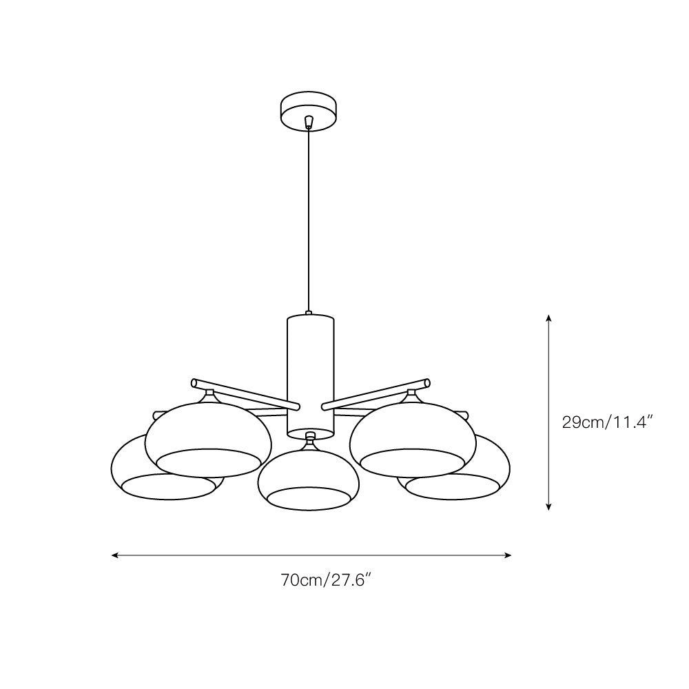 Nova Natural Persimmon Glass Chandelier