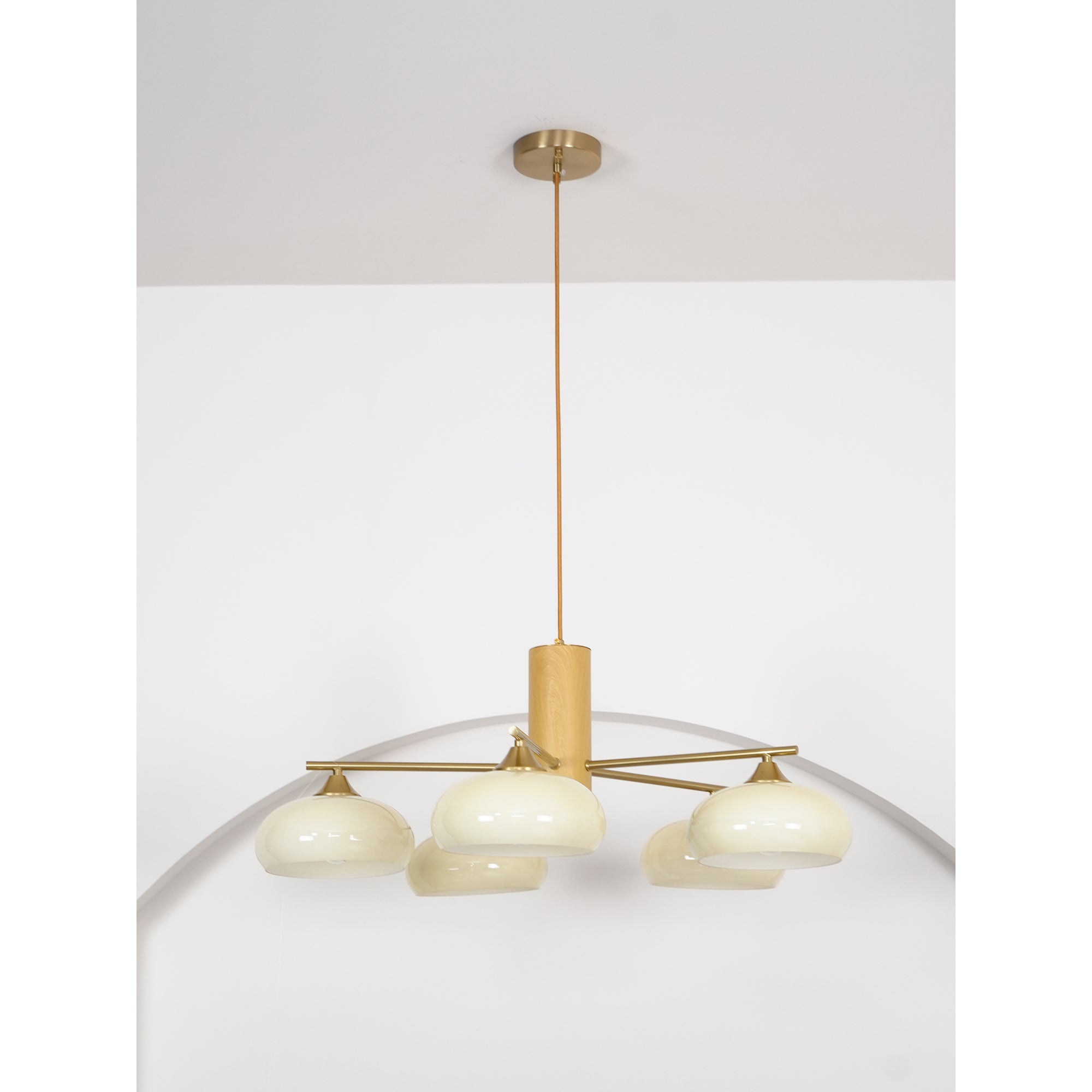 Nova Natural Persimmon Glass Chandelier