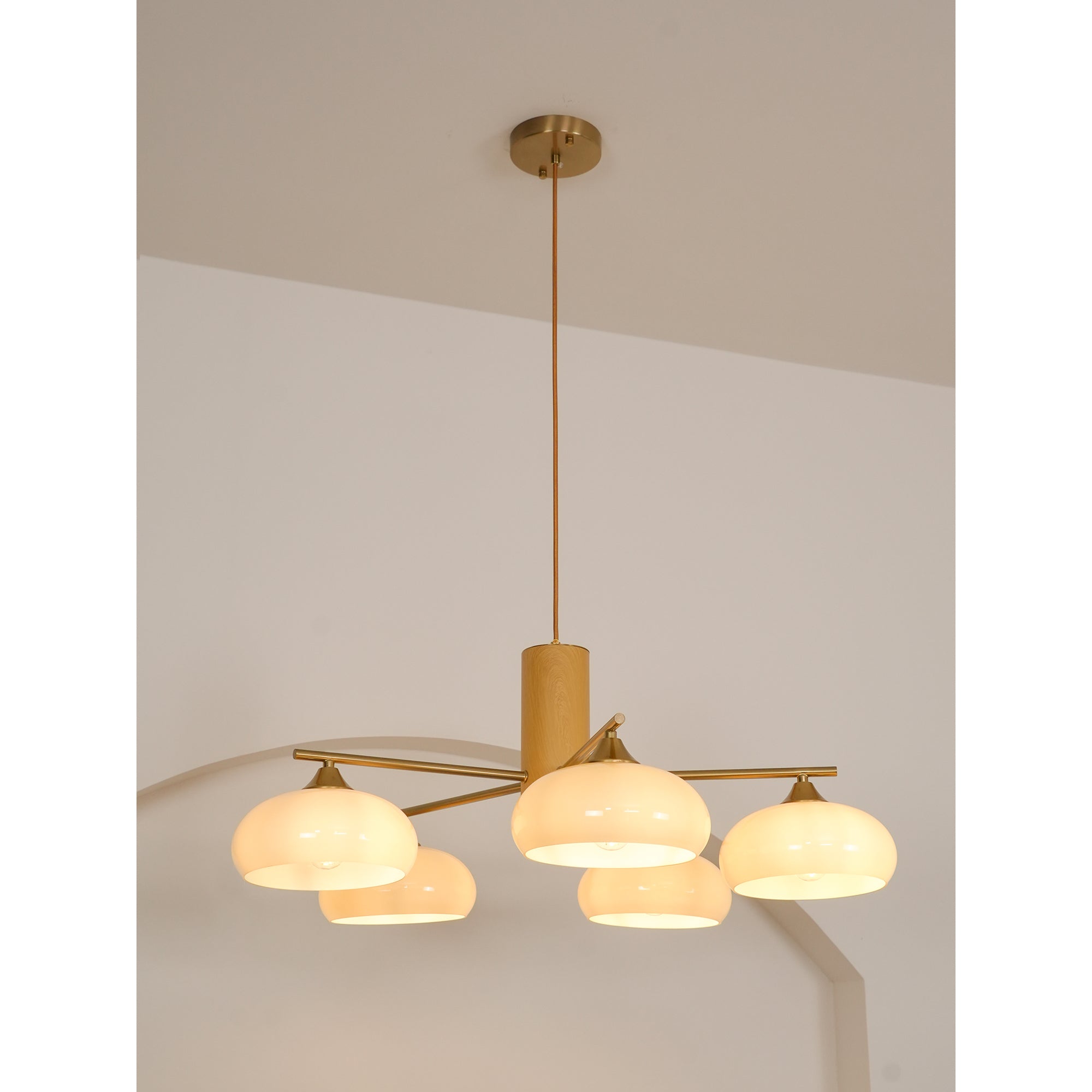 Nova Natural Persimmon Glass Chandelier