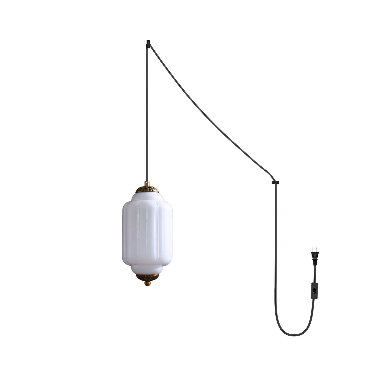 Veleaine Glass Plug In Pendant Light