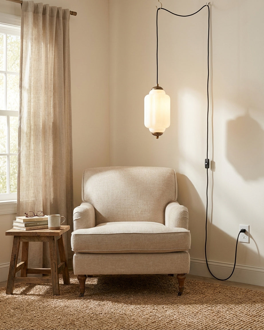 Veleaine Glass Plug In Pendant Light
