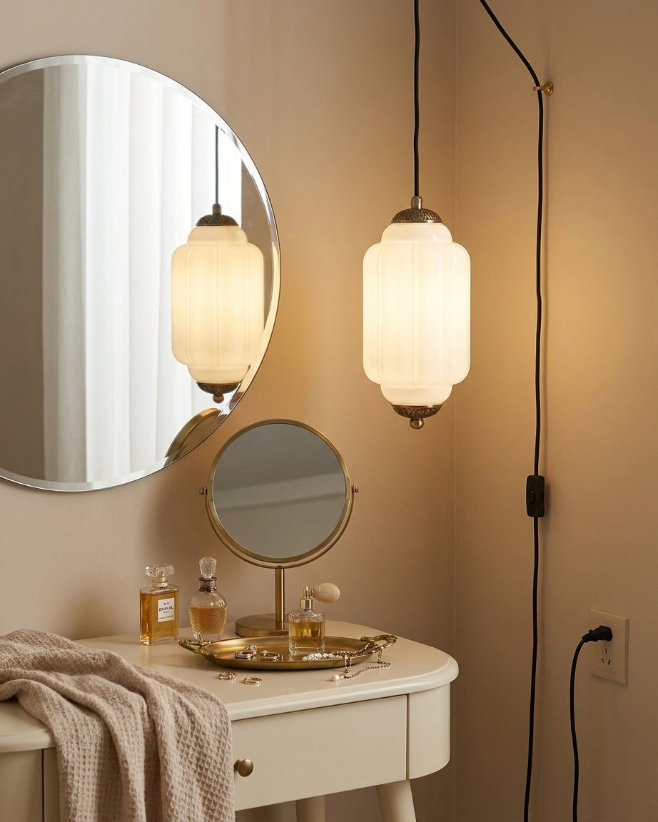 Veleaine Glass Plug In Pendant Light