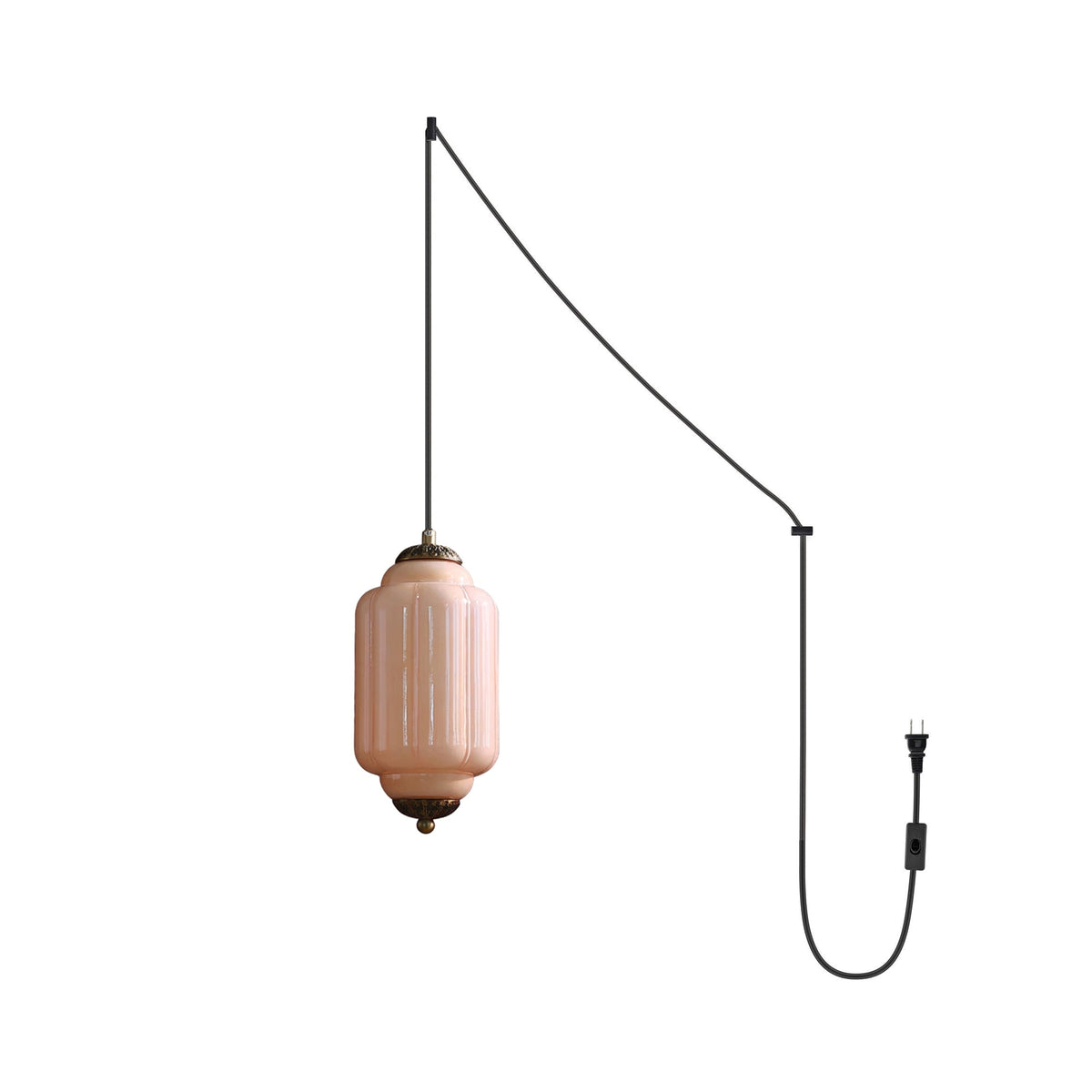 Veleaine Glass Plug In Pendant Light