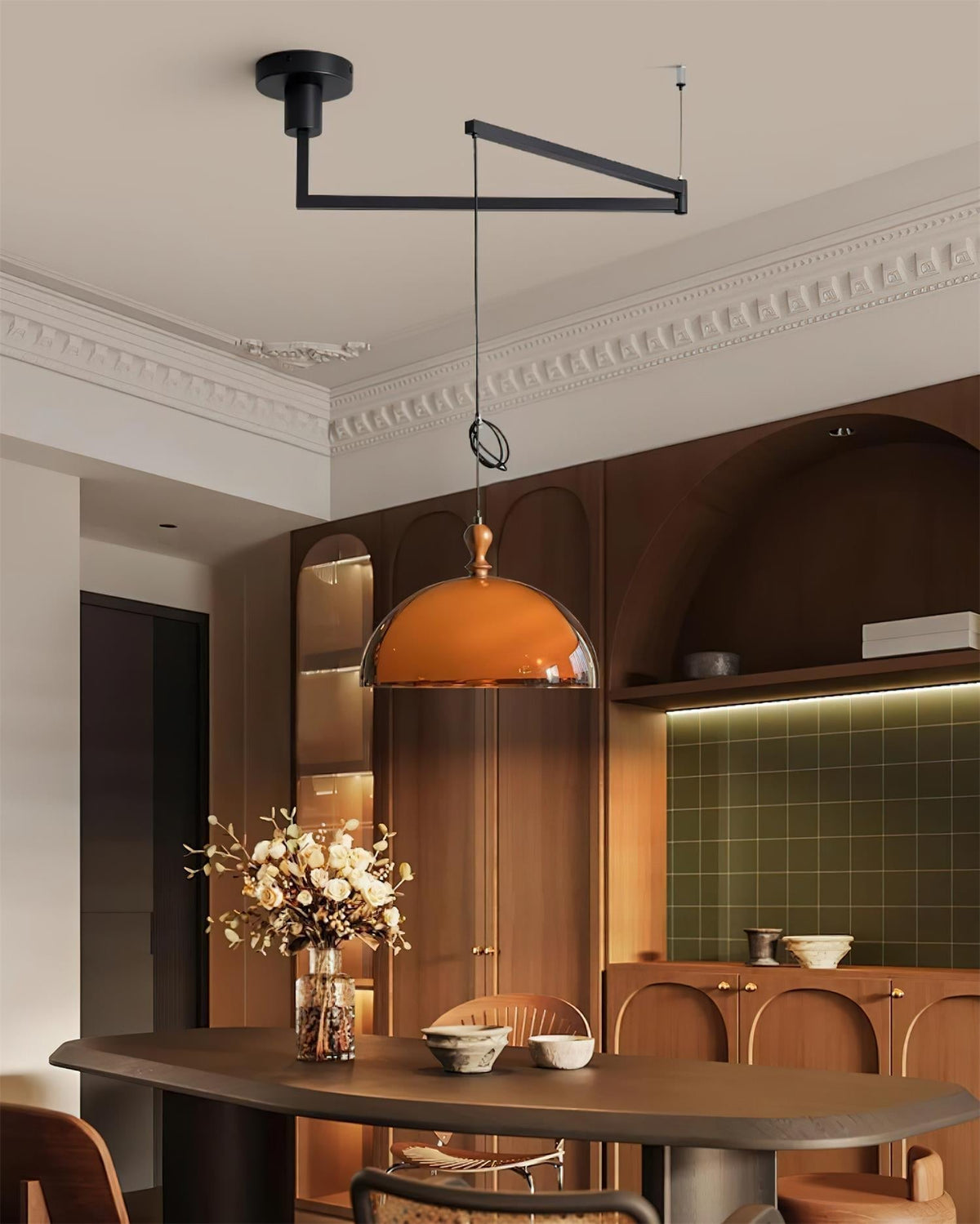 Vika Swing Arm Pendant Lamp
