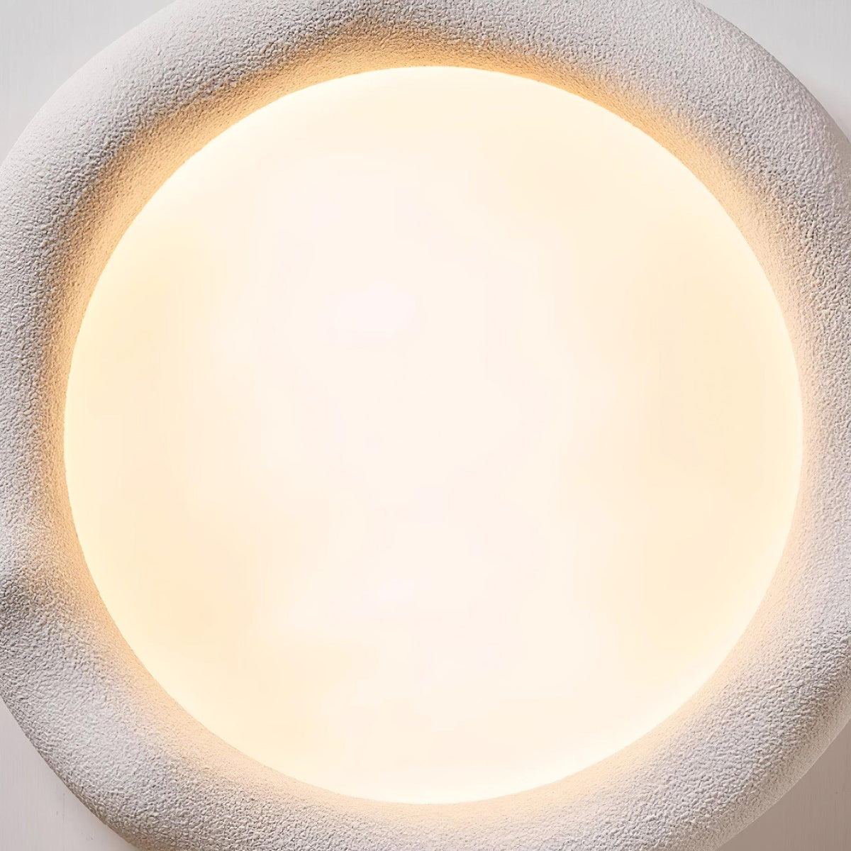 Ceiling Light Organic Resin and Fiberglass Fixture in Beige