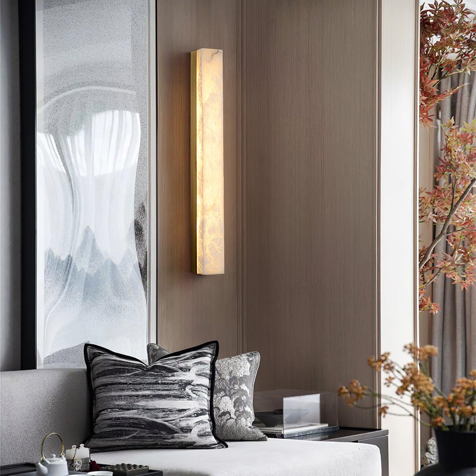 Quill Brass Alabaster Wall Lamp