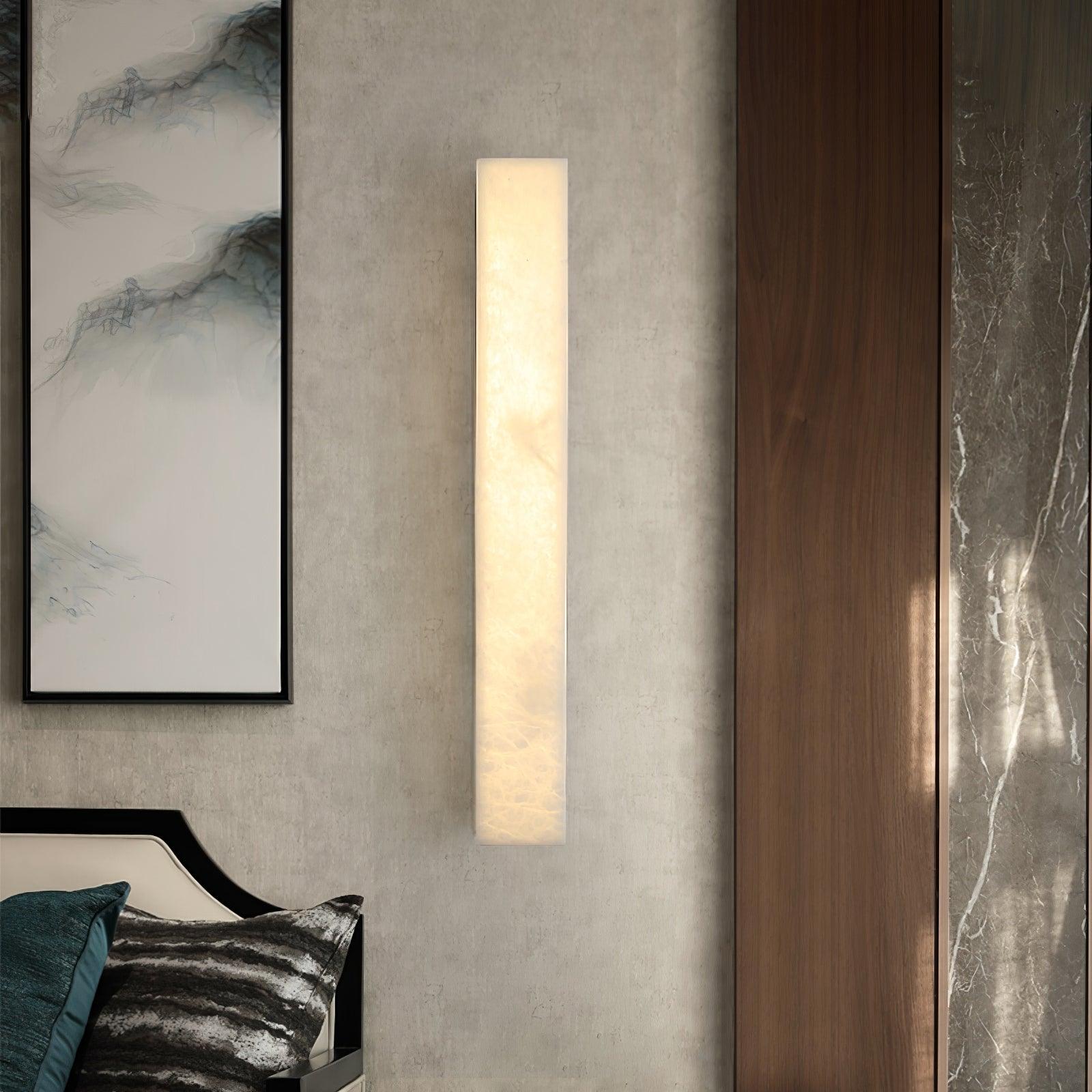 Quill Brass Alabaster Wall Lamp