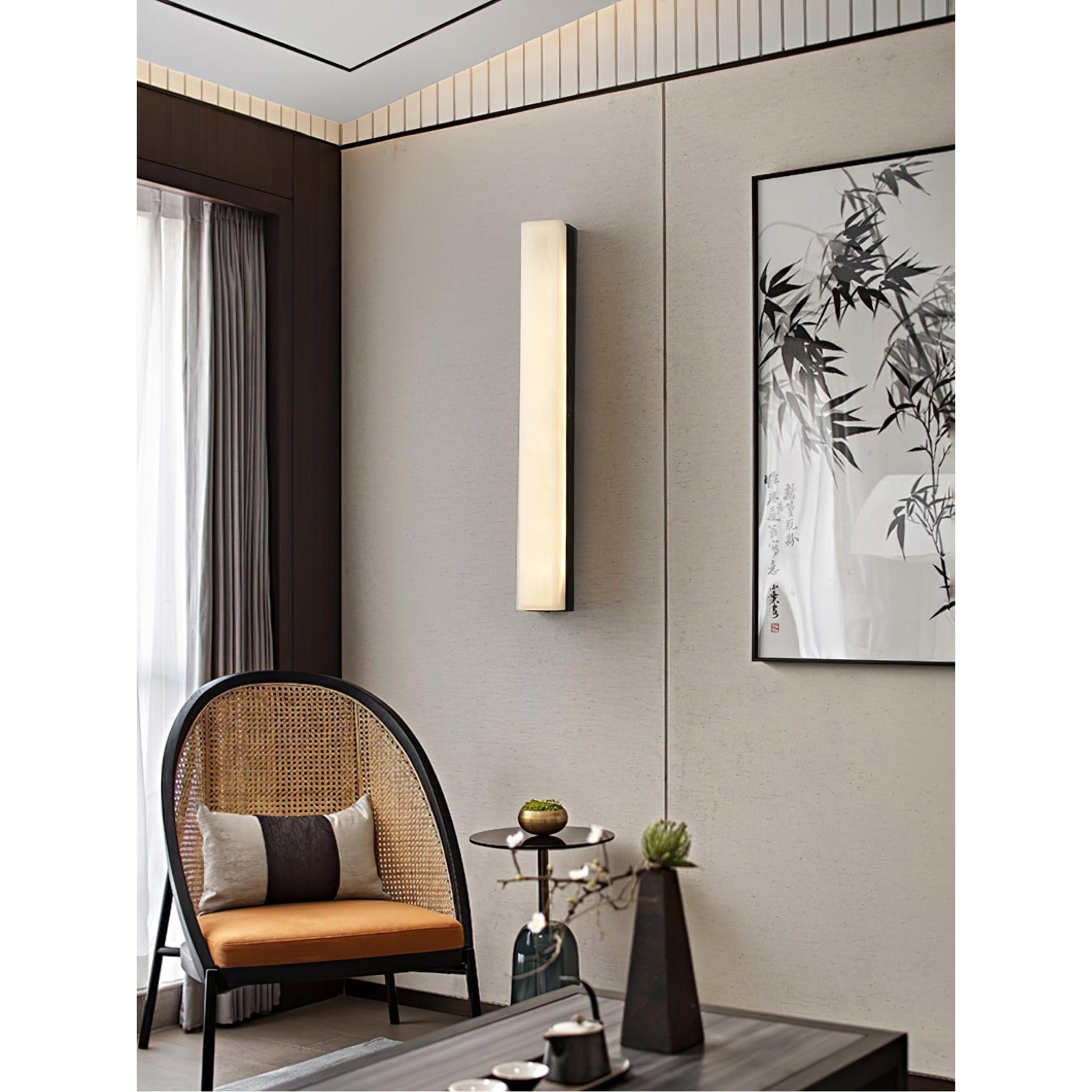 Quill Brass Alabaster Wall Lamp