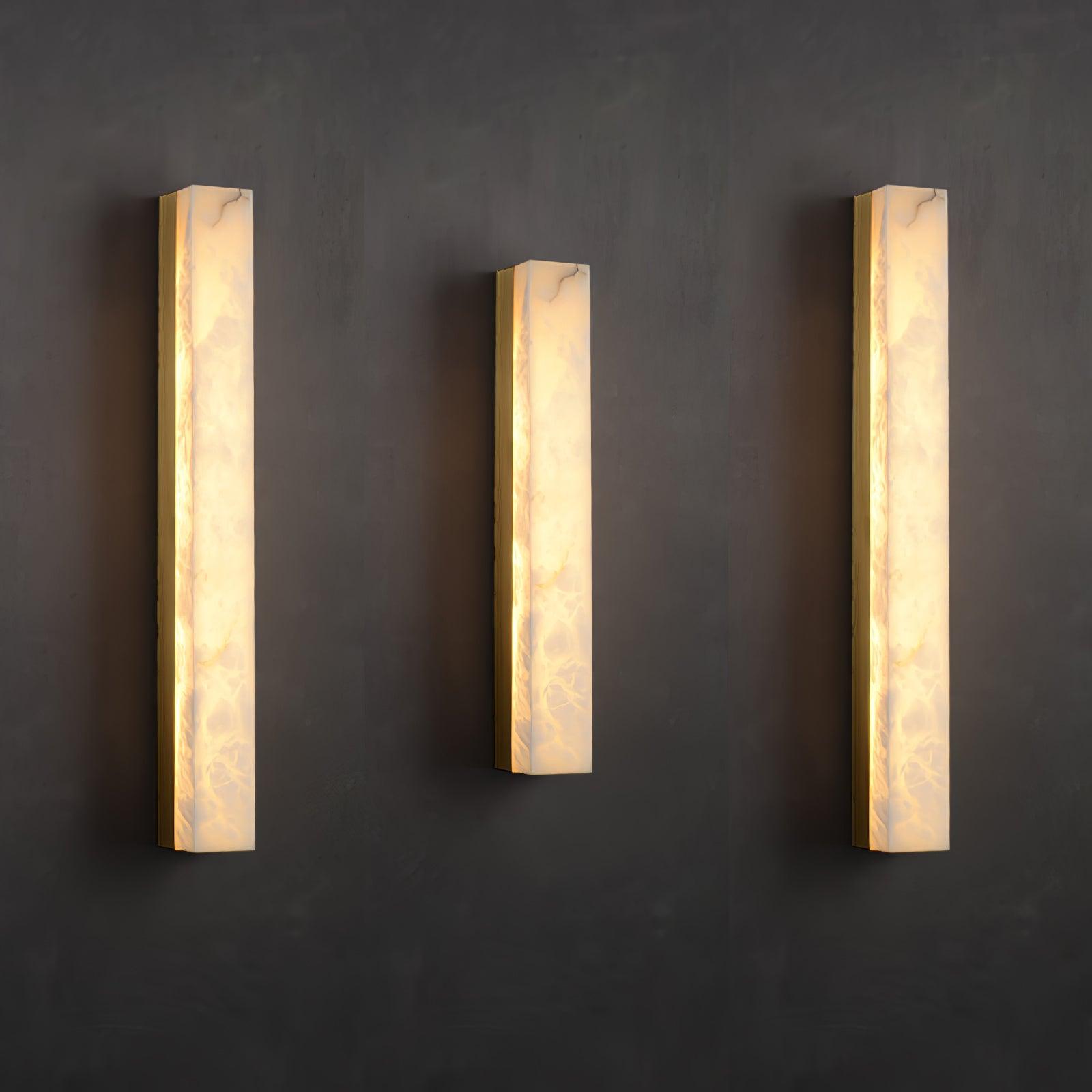 Quill Brass Alabaster Wall Lamp