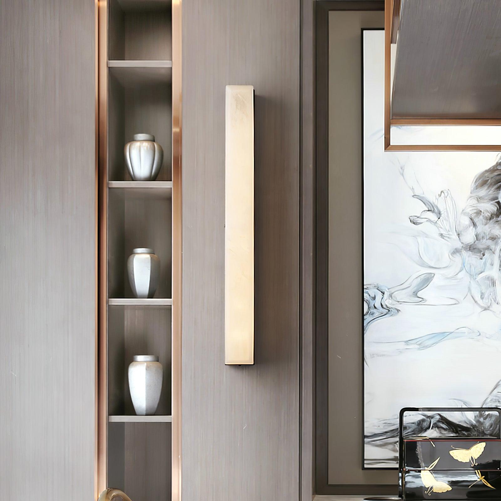 Quill Brass Alabaster Wall Lamp