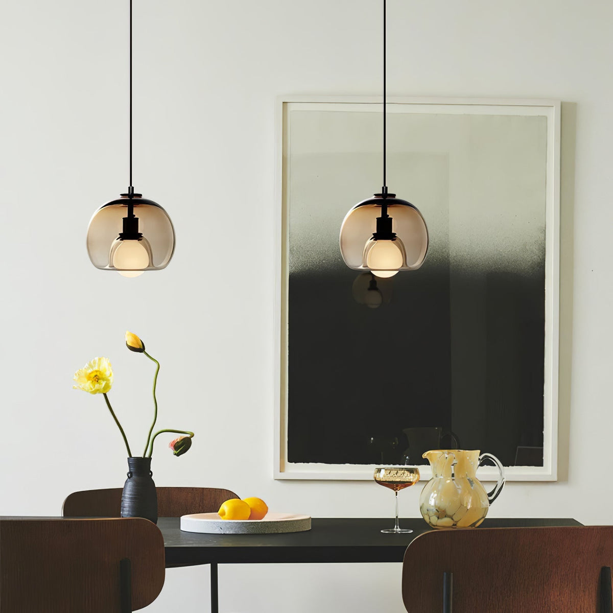Eamver Glass Contemporary Pendant Light