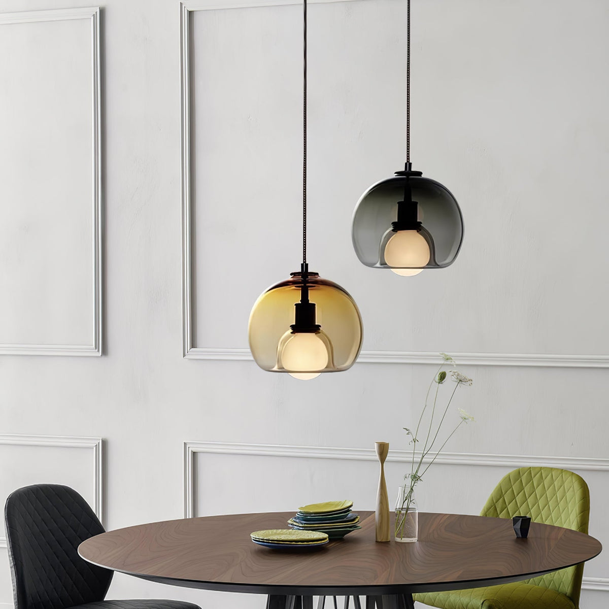 Eamver Glass Contemporary Pendant Light