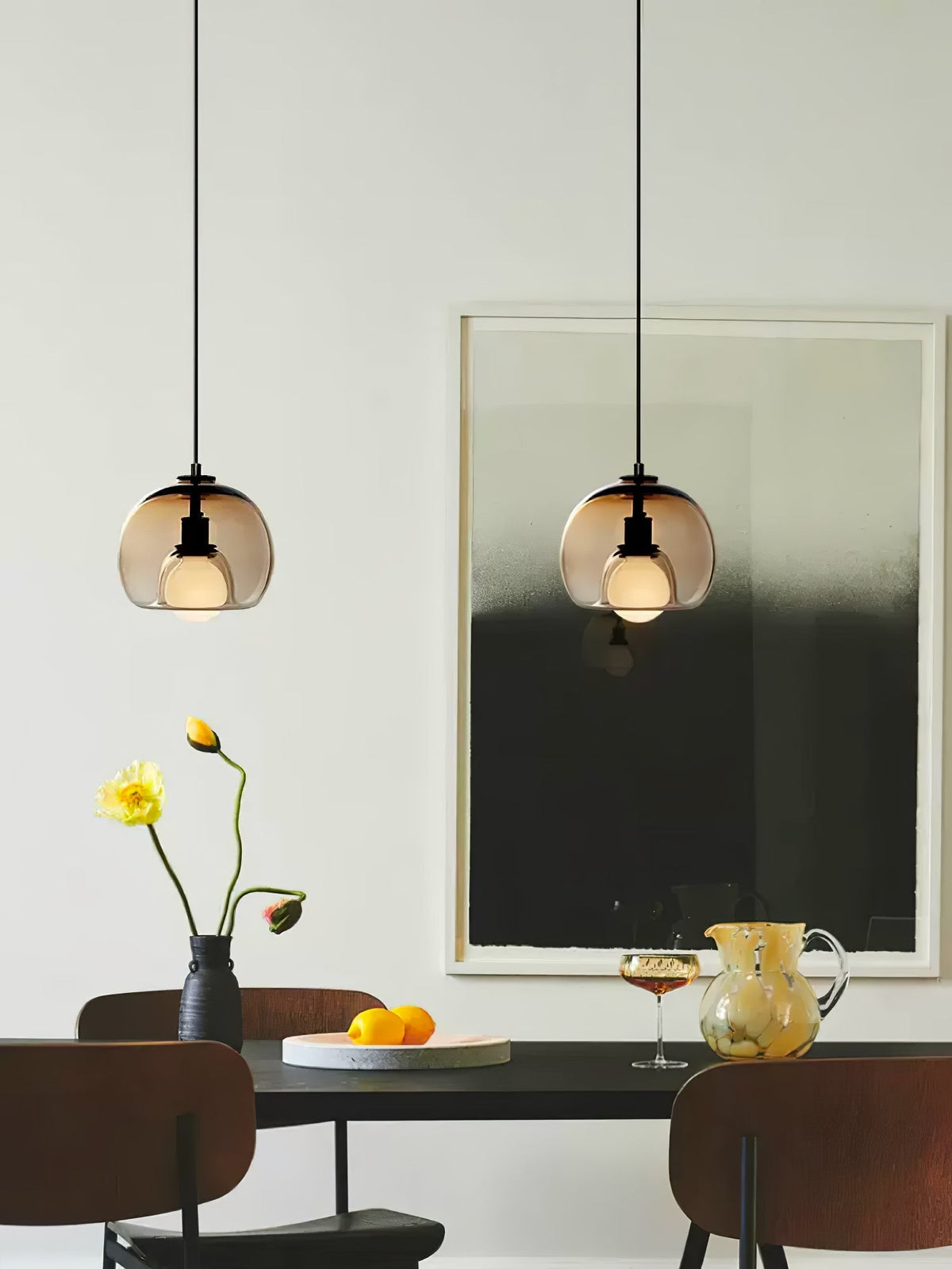 Eamver Glass Contemporary Pendant Light