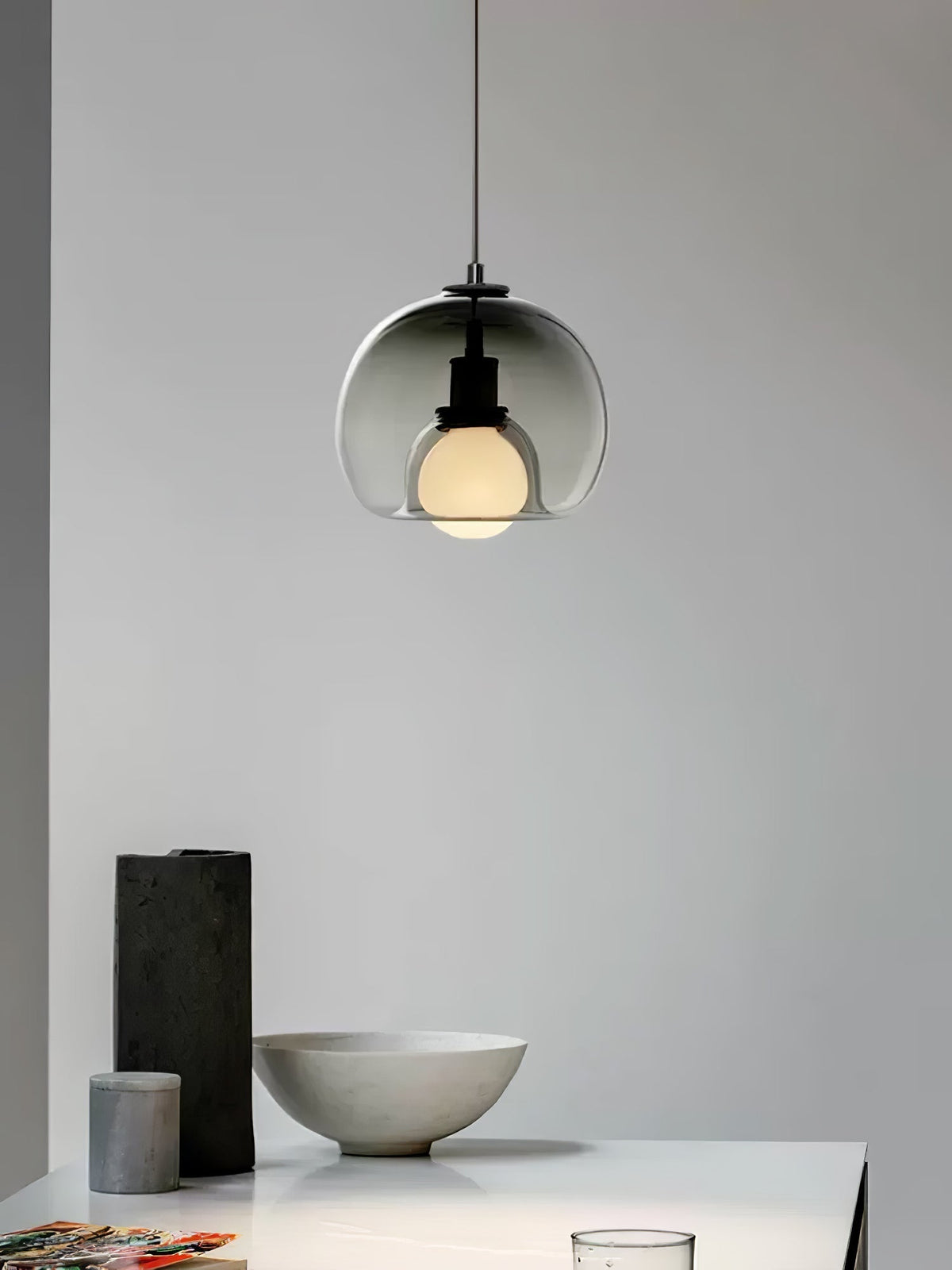Eamver Glass Contemporary Pendant Light