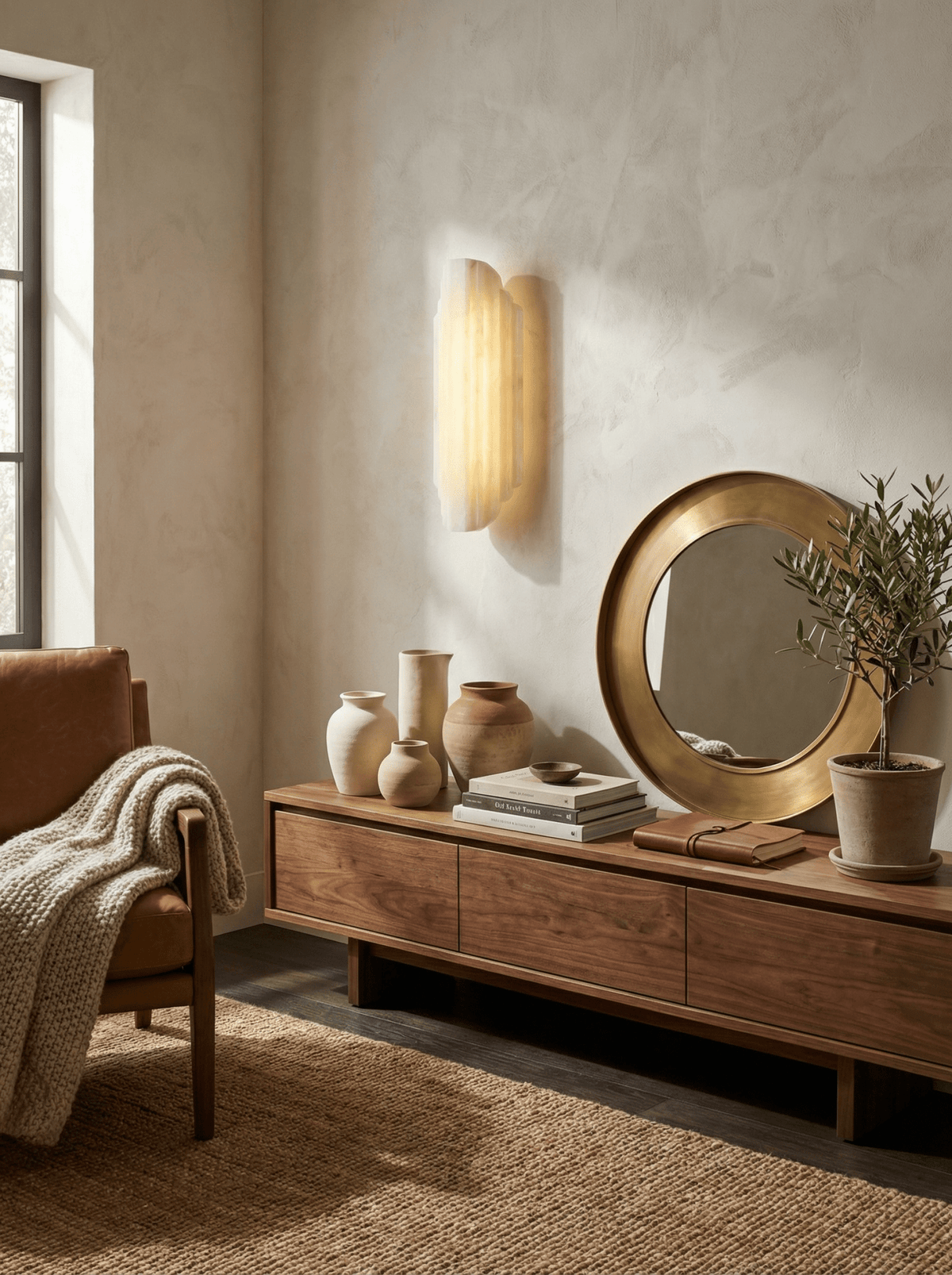 Havencrest Alabaster Indoor Wall Light