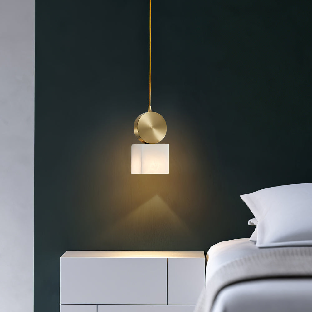 Salen Pendant Light Alabaster & Brass