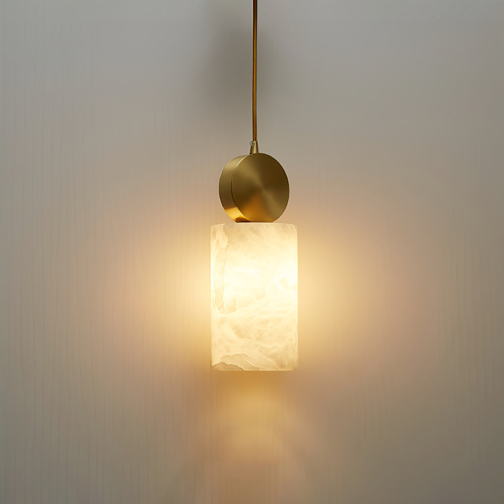 Salen Pendant Light Alabaster & Brass