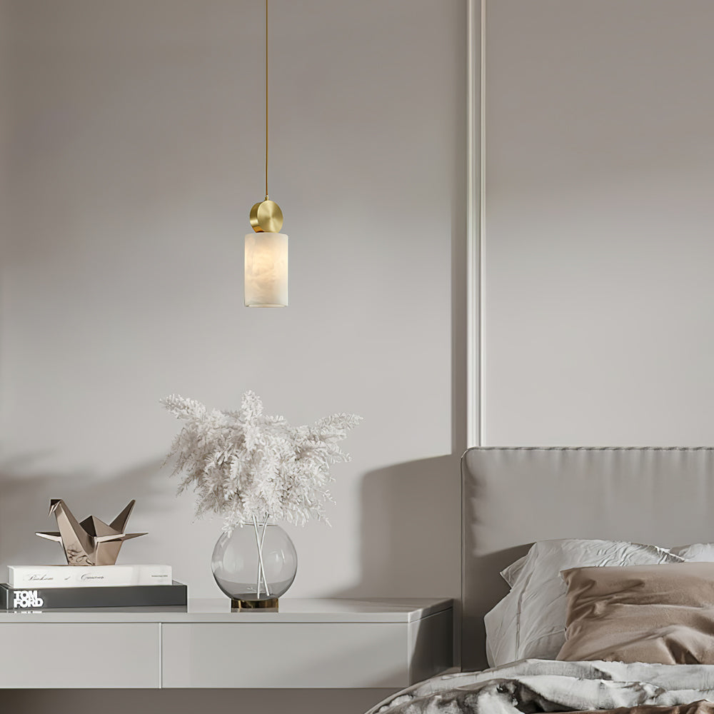 Salen Pendant Light Alabaster & Brass