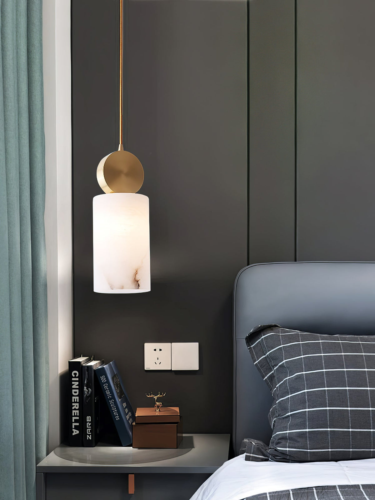 Salen Pendant Light Alabaster & Brass