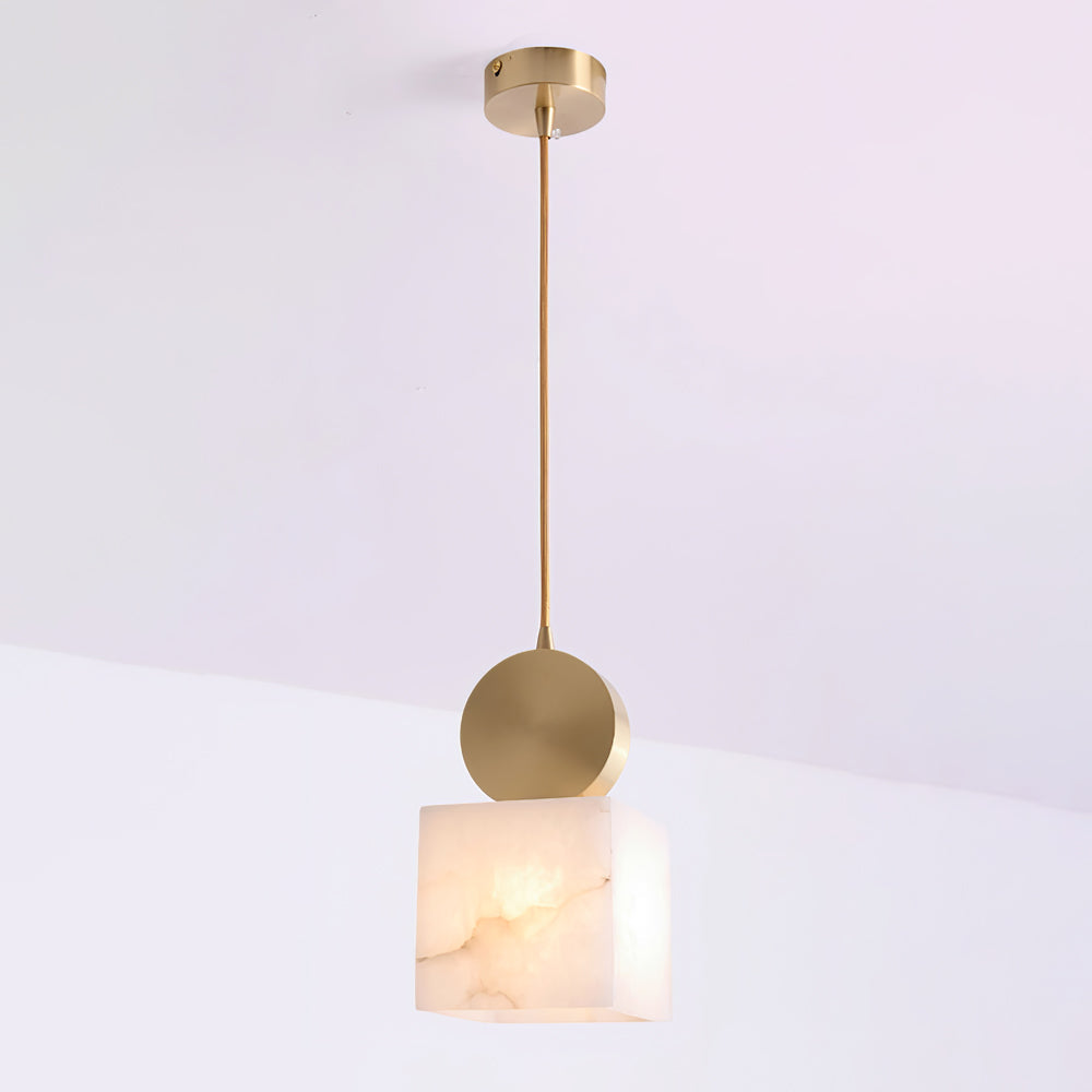 Salen Pendant Light Alabaster & Brass