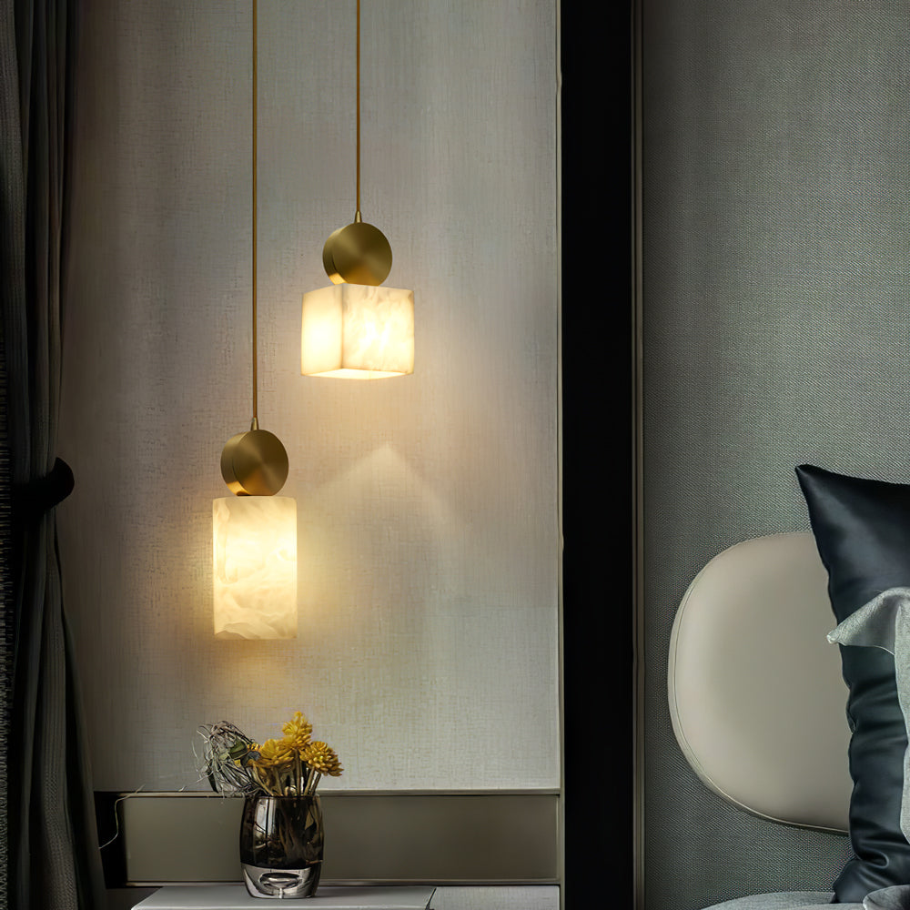 Salen Pendant Light Alabaster & Brass
