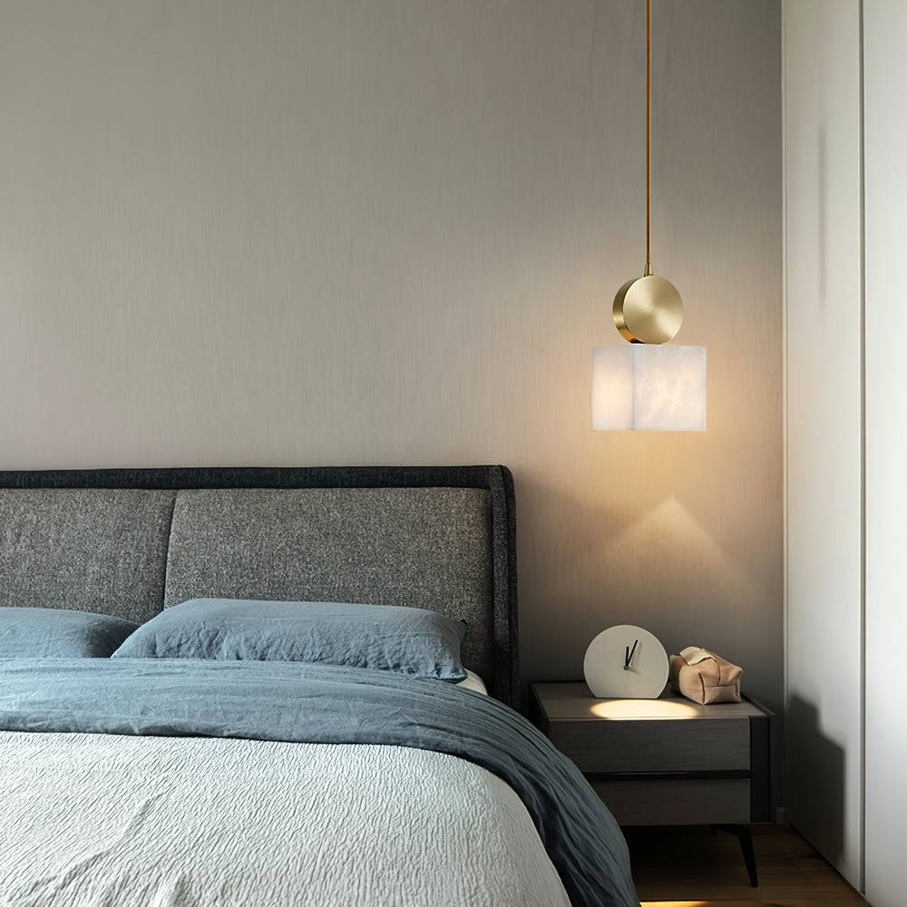 Salen Pendant Light Alabaster & Brass