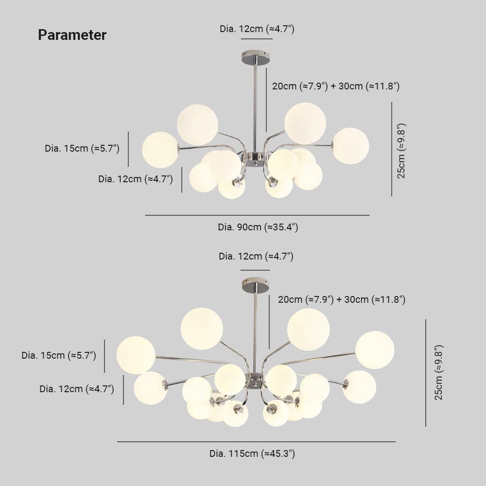 Tometam Modern LED Chandelier Chrome/Gold Living Room/Bedroom