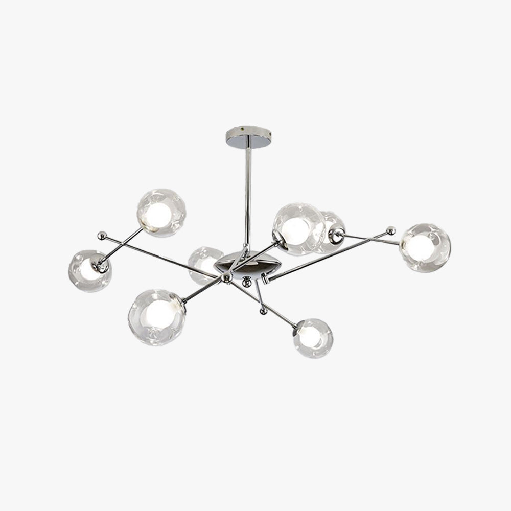 Nenadok Modern LED Chandelier Chrome Glass Living Room/Bedroom