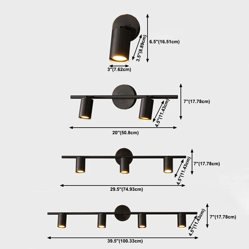 Kanotad Modern Cylinder Rotatable Spotlight Wall Lamp Brass