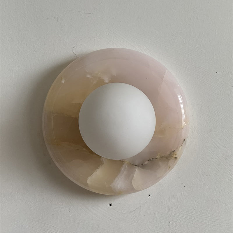 Luminenne Pink Onyx Wall Sconce