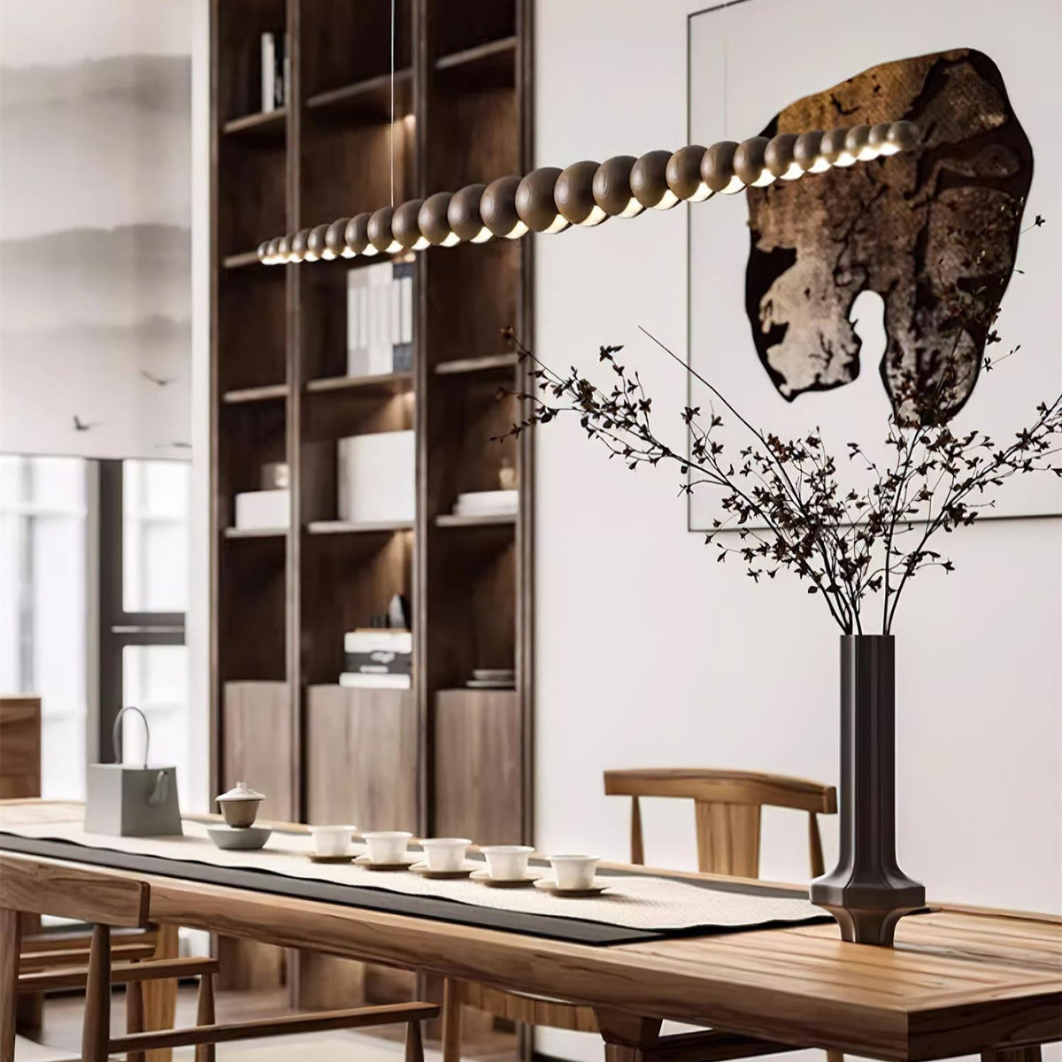 Terubur Beaded Wooden Chandelier