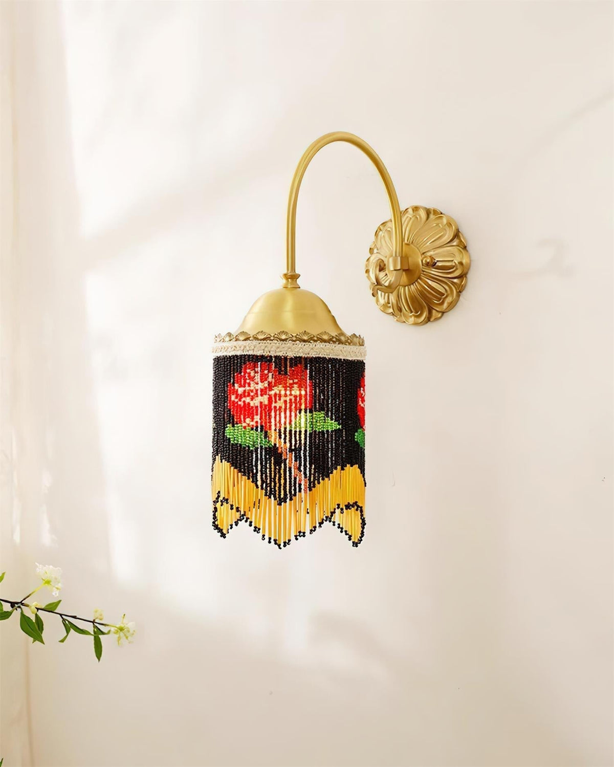 Teriorine Flamenco Vintage Beaded Wall Lamp
