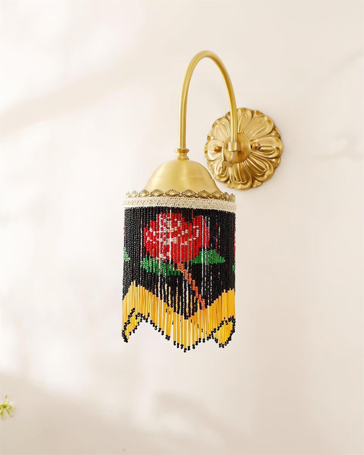 Teriorine Flamenco Vintage Beaded Wall Lamp
