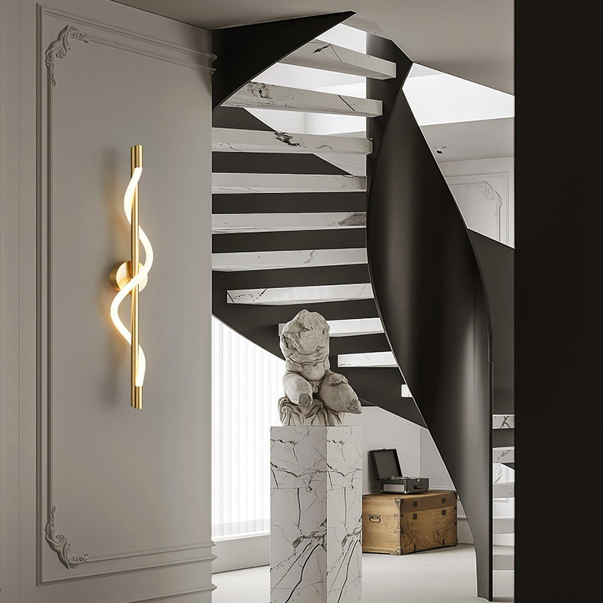 Nivelo Sculptural Brass Silicone Wall Lamp