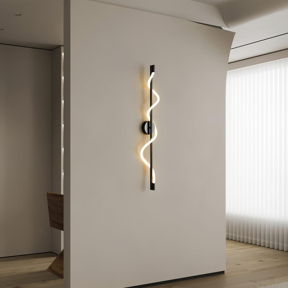 Nivelo Sculptural Brass Silicone Wall Lamp