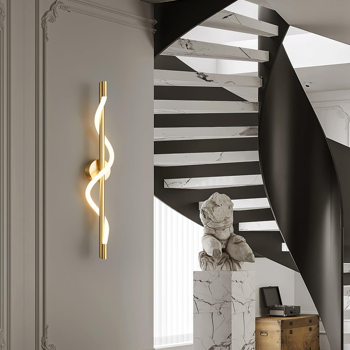 Nivelo Sculptural Brass Silicone Wall Lamp