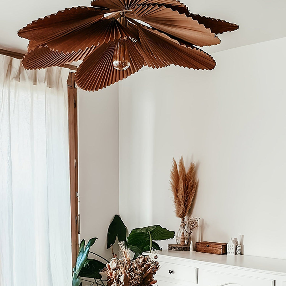 Wedugil Folded Leaf Lotus Pendant Lamp Paper