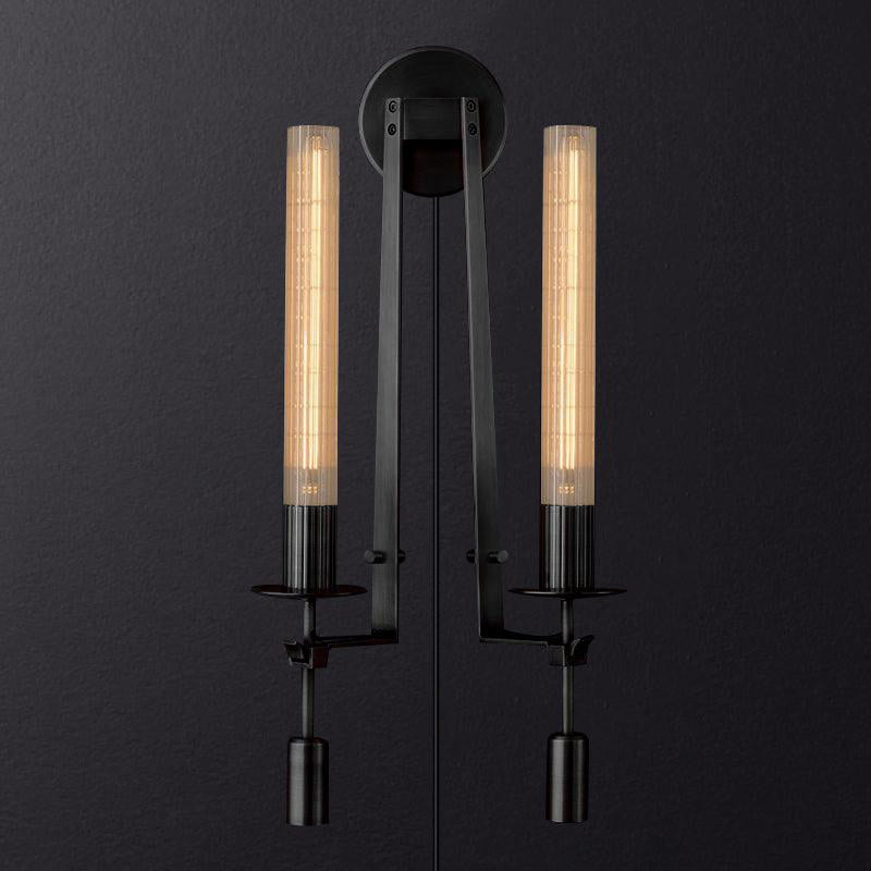 Ceshaisra French Classicism Plug-in Brass Glass Wall Lamp
