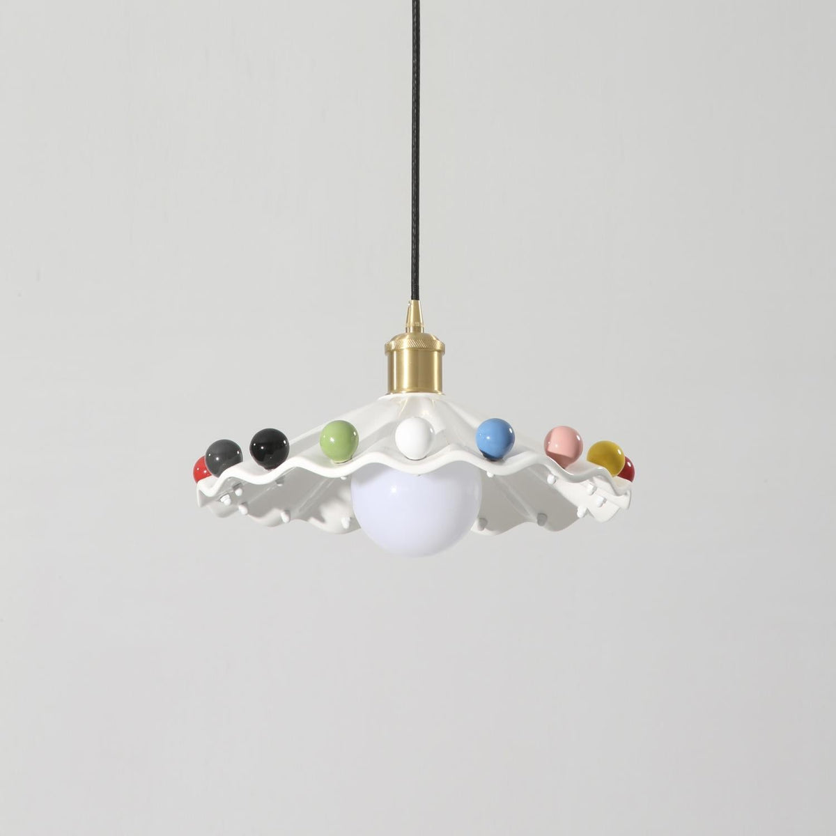 Solvira Pendant Lamp Wavy Ceramic Shade