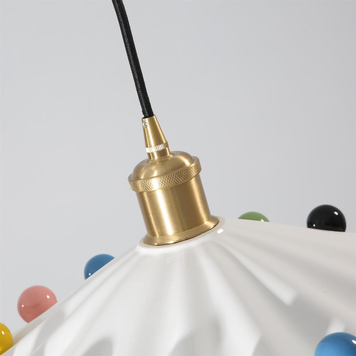 Solvira Pendant Lamp Wavy Ceramic Shade