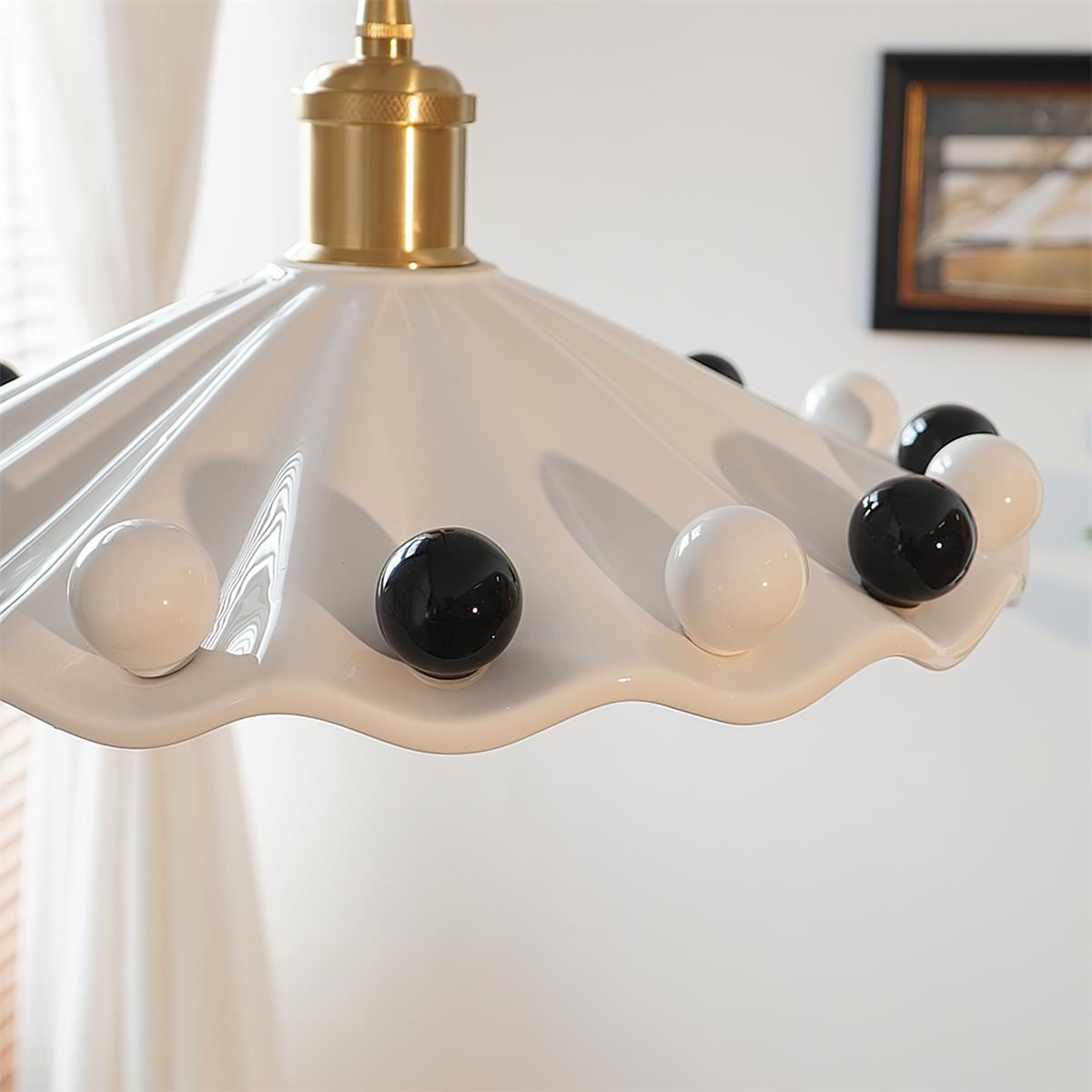 Solvira Pendant Lamp Wavy Ceramic Shade