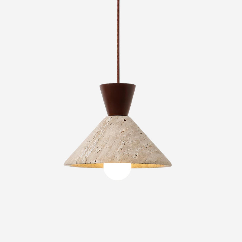 Caliva Pendant Lamp Travertine Hat Shape Natural