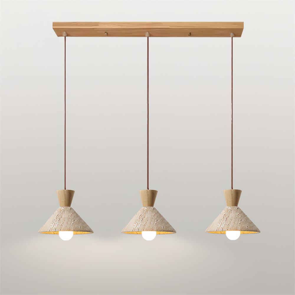 Caliva Pendant Lamp Travertine Hat Shape Natural