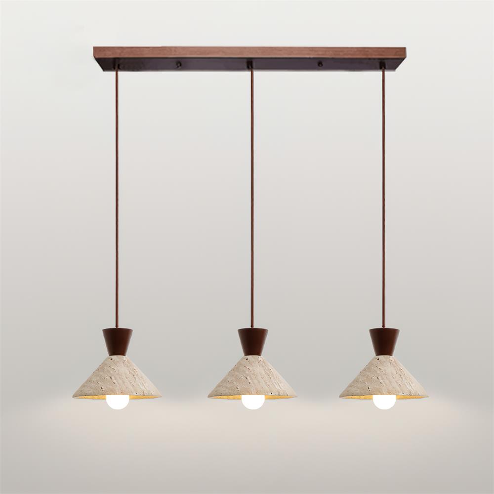 Caliva Pendant Lamp Travertine Hat Shape Natural