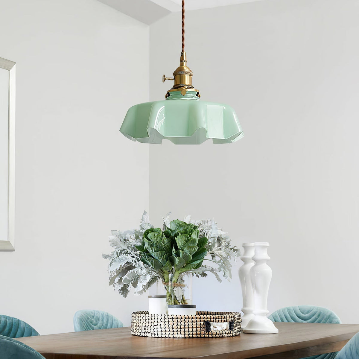 Sepalom Farmhouse Ruffled Pendant Light